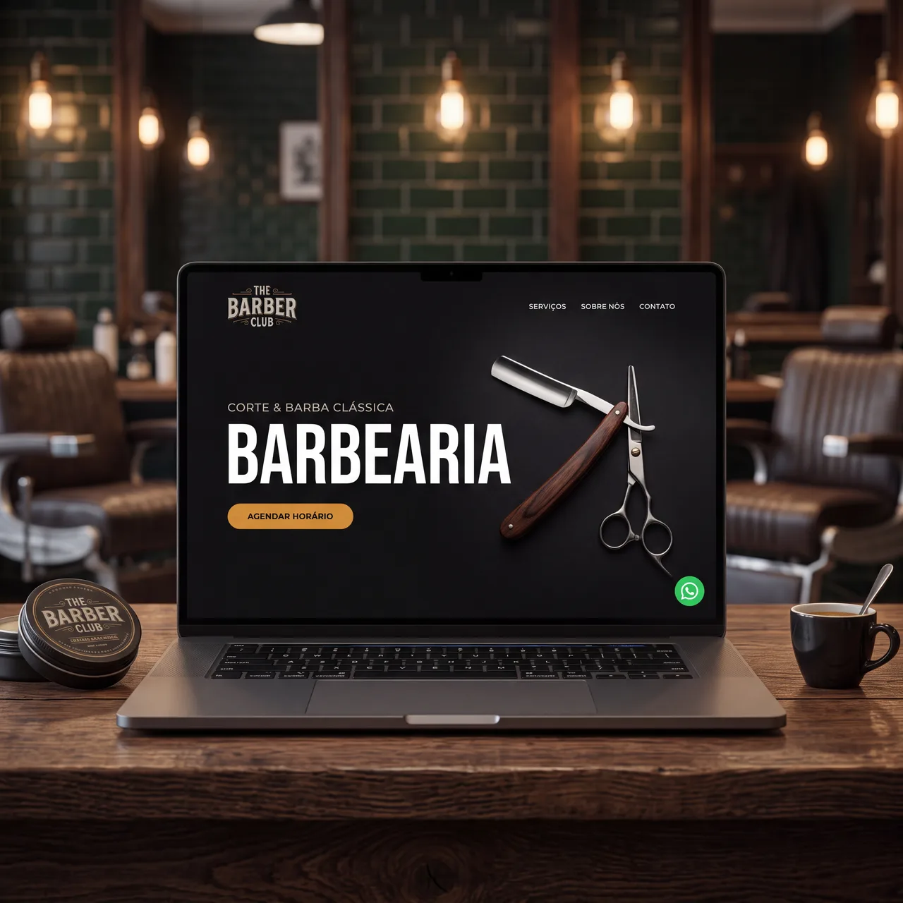 Menu de Serviços e Ambiente da Barbearia